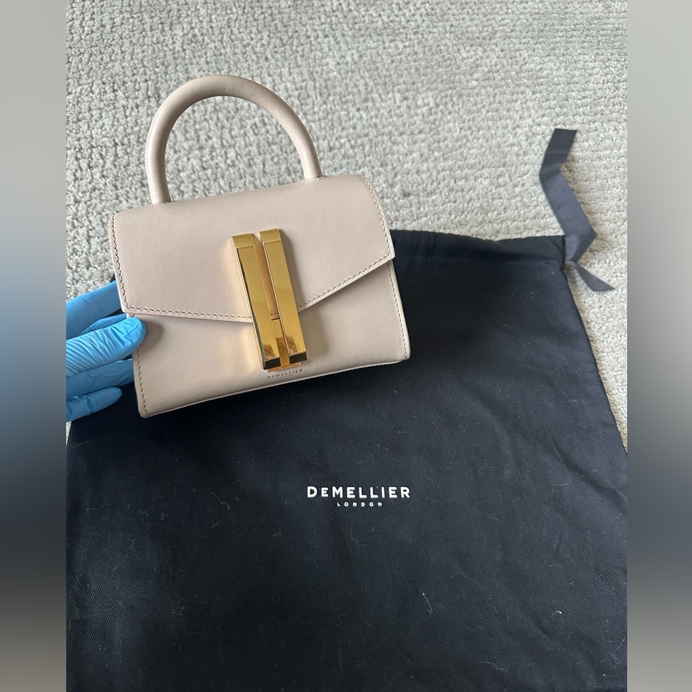 DeMellier Beige Handbag with Gold Accents